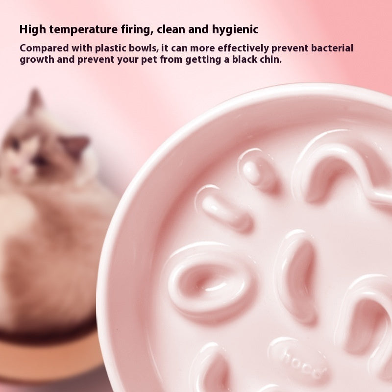 Pet Cartoon Anti Choking Ceramic Bowl