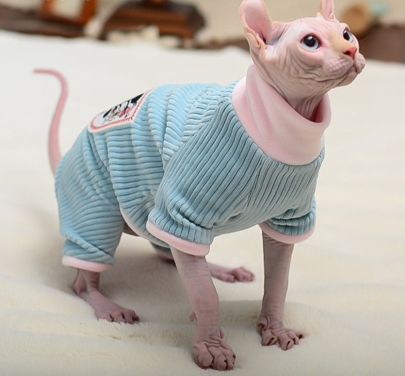 Hairless Cat Autumn And Winter Warm Double-sided With Velvet Pet Cat Clothes
