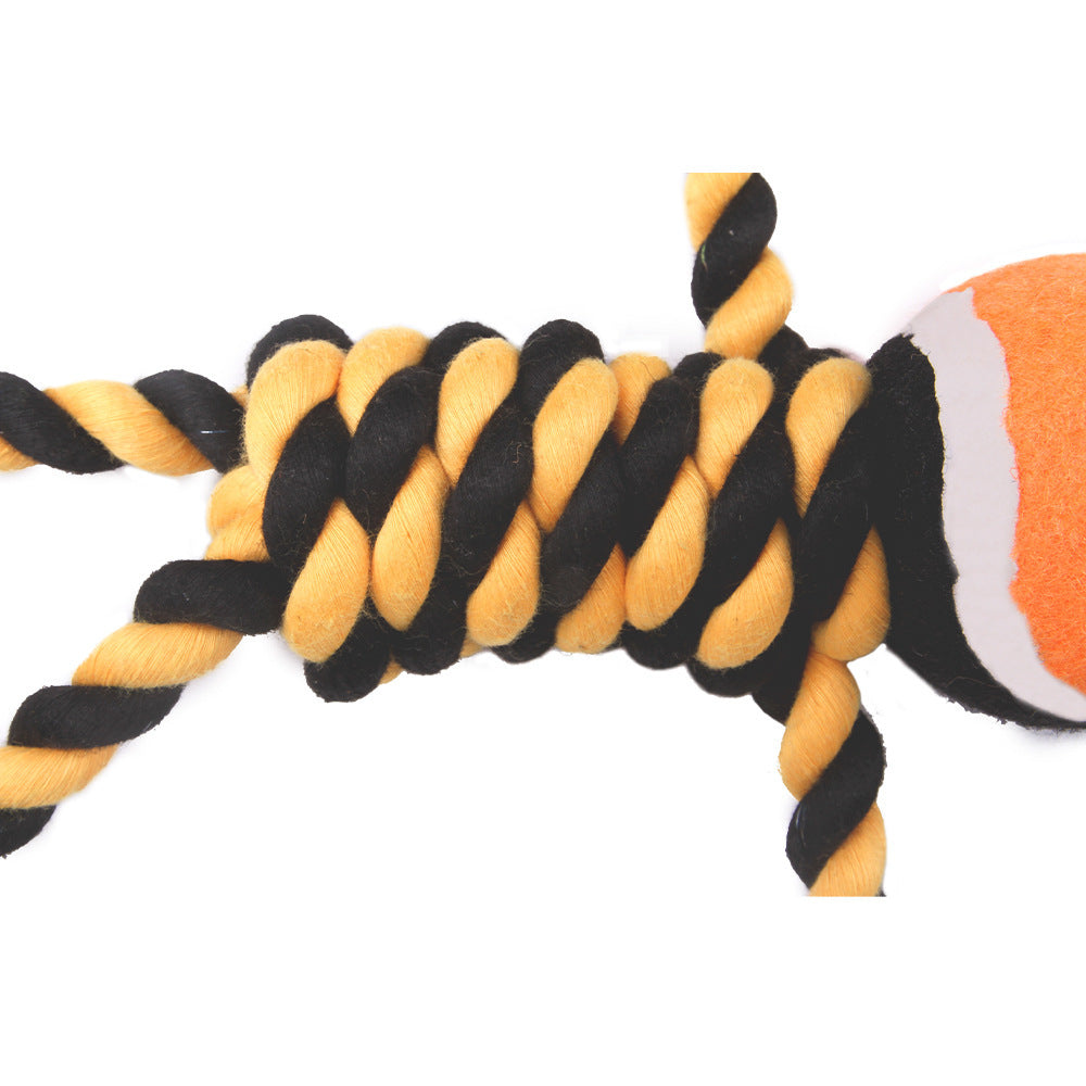 Molar Teeth Cleaning Halloween Dog Chewing Rope Tennis Ball