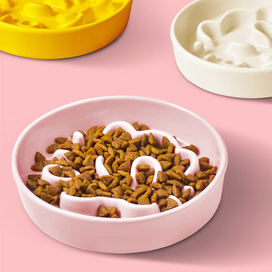 Pet Cartoon Anti Choking Ceramic Bowl