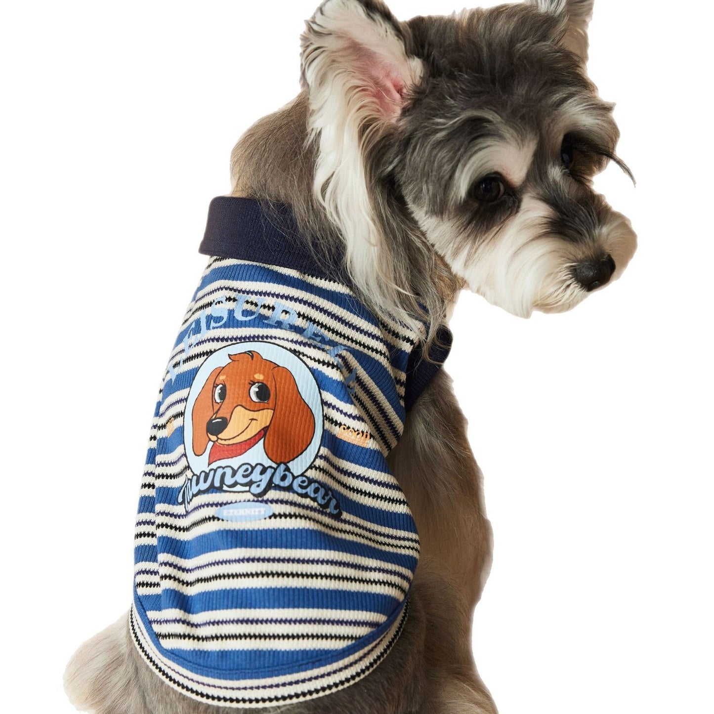 Dog Clothes Striped Polo Shirt Cute Sleeveless Vest