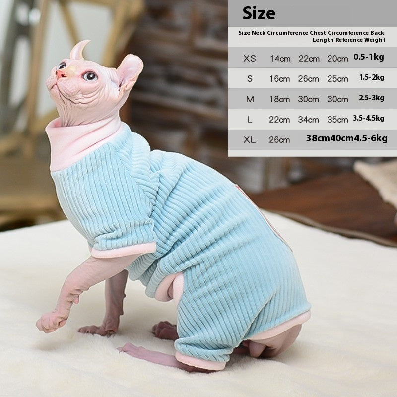Hairless Cat Autumn And Winter Warm Double-sided With Velvet Pet Cat Clothes