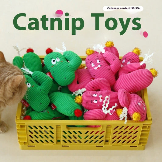 Colorful Cactus Cat Bite-resistant Self-Hi Toy