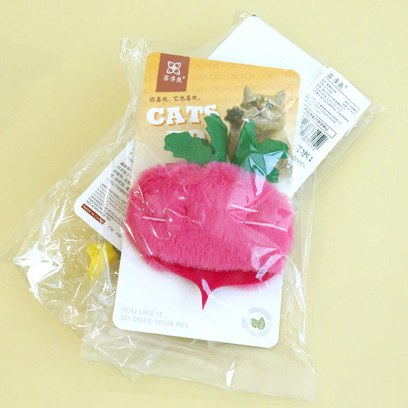 Radish Cucumber Cat Ringing Paper Toy Simulation Vegetable Bite-resistant
