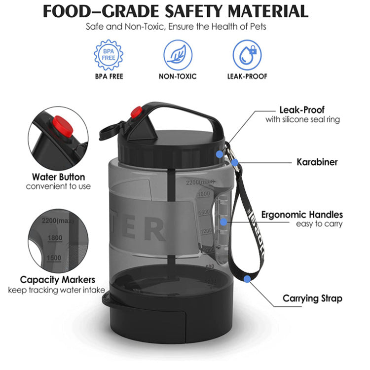 2.2L Dog Kettle Large Capacity Drinking Water Bottle Outdoor Sports Bottle Outdoor