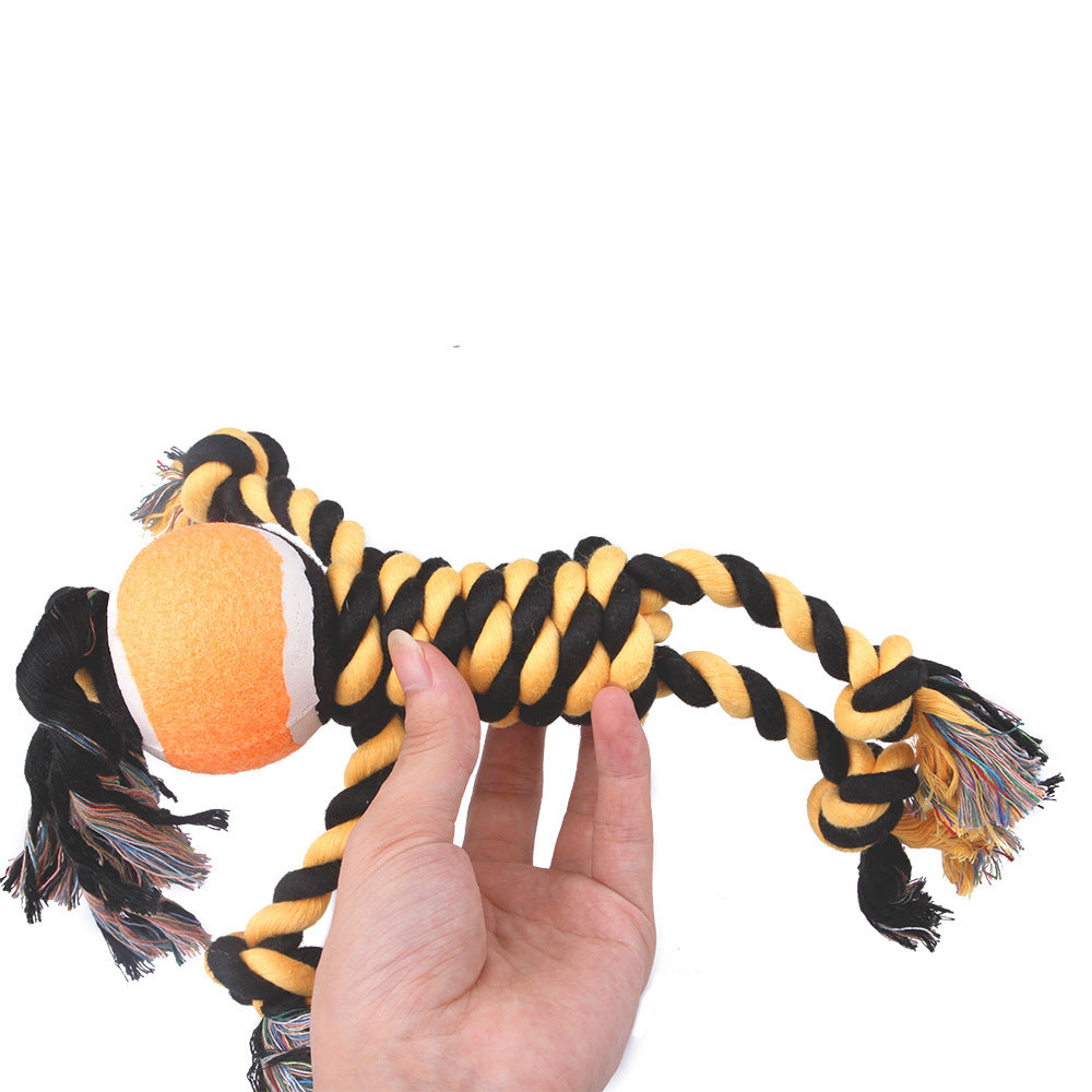 Molar Teeth Cleaning Halloween Dog Chewing Rope Tennis Ball