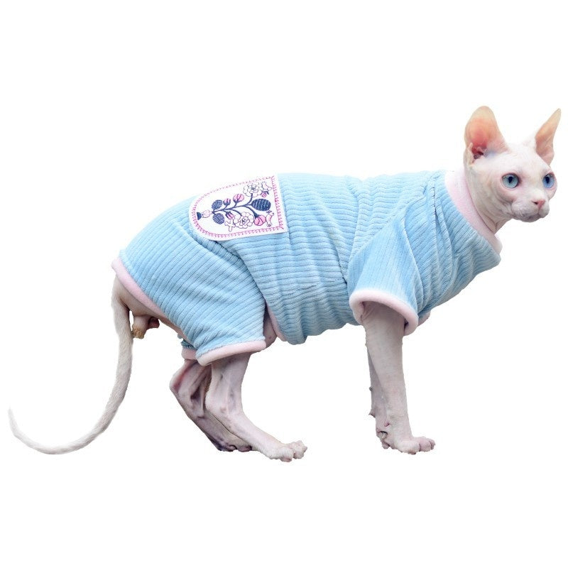 Hairless Cat Autumn And Winter Warm Double-sided With Velvet Pet Cat Clothes